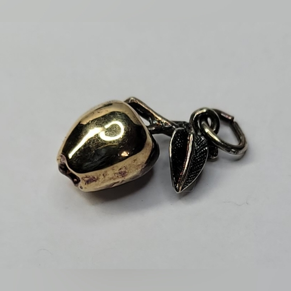 3D Apple Sterling Silver Charm - Picture 4 of 5